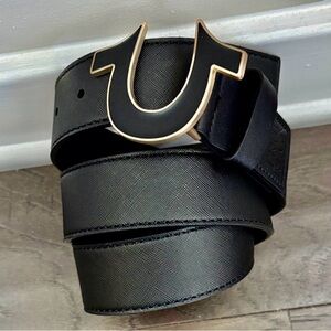 True Religion Black Leather Belt
